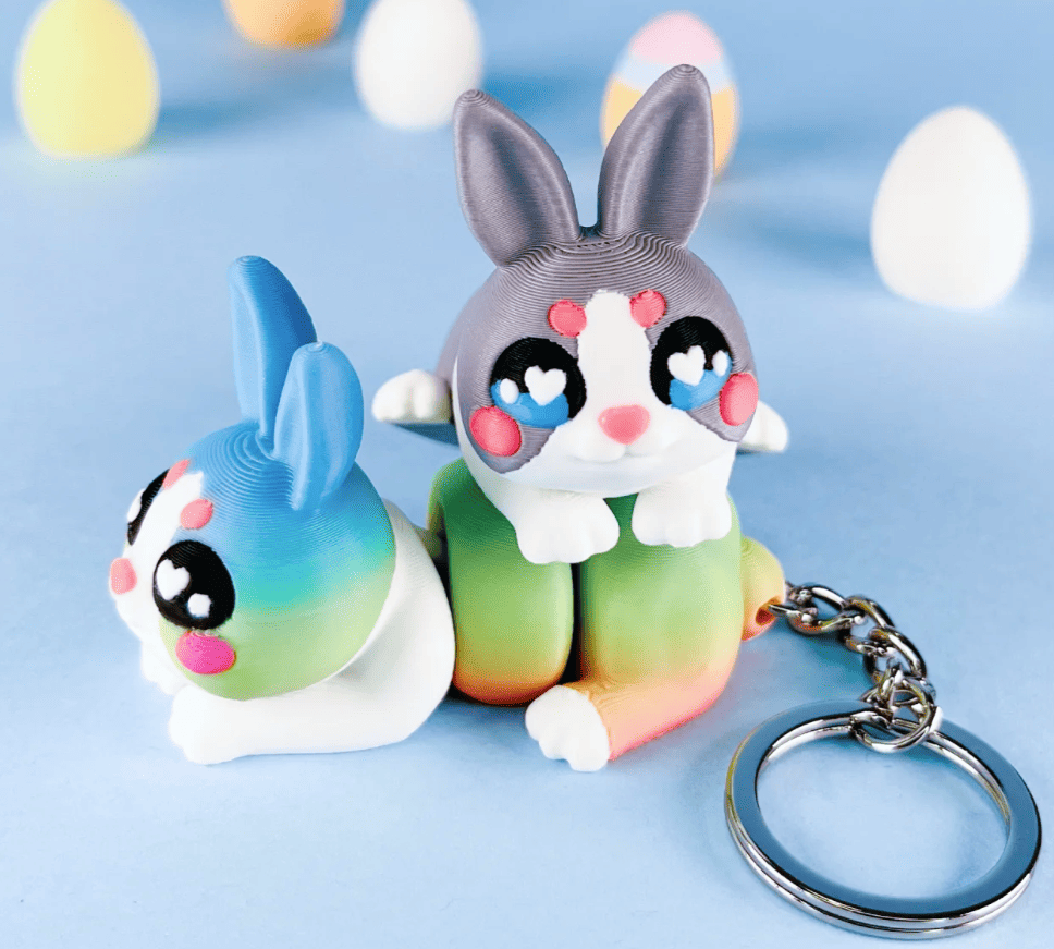 3d printed gifts_12_cute flexi bunny toy keychain